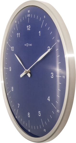 Wandklok Ø33cm Metaal Blauw '60 Minutes' - NeXtime - Afbeelding 3