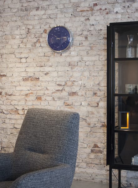 Wandklok Ø33cm Metaal Blauw '60 Minutes' - NeXtime - Afbeelding 5