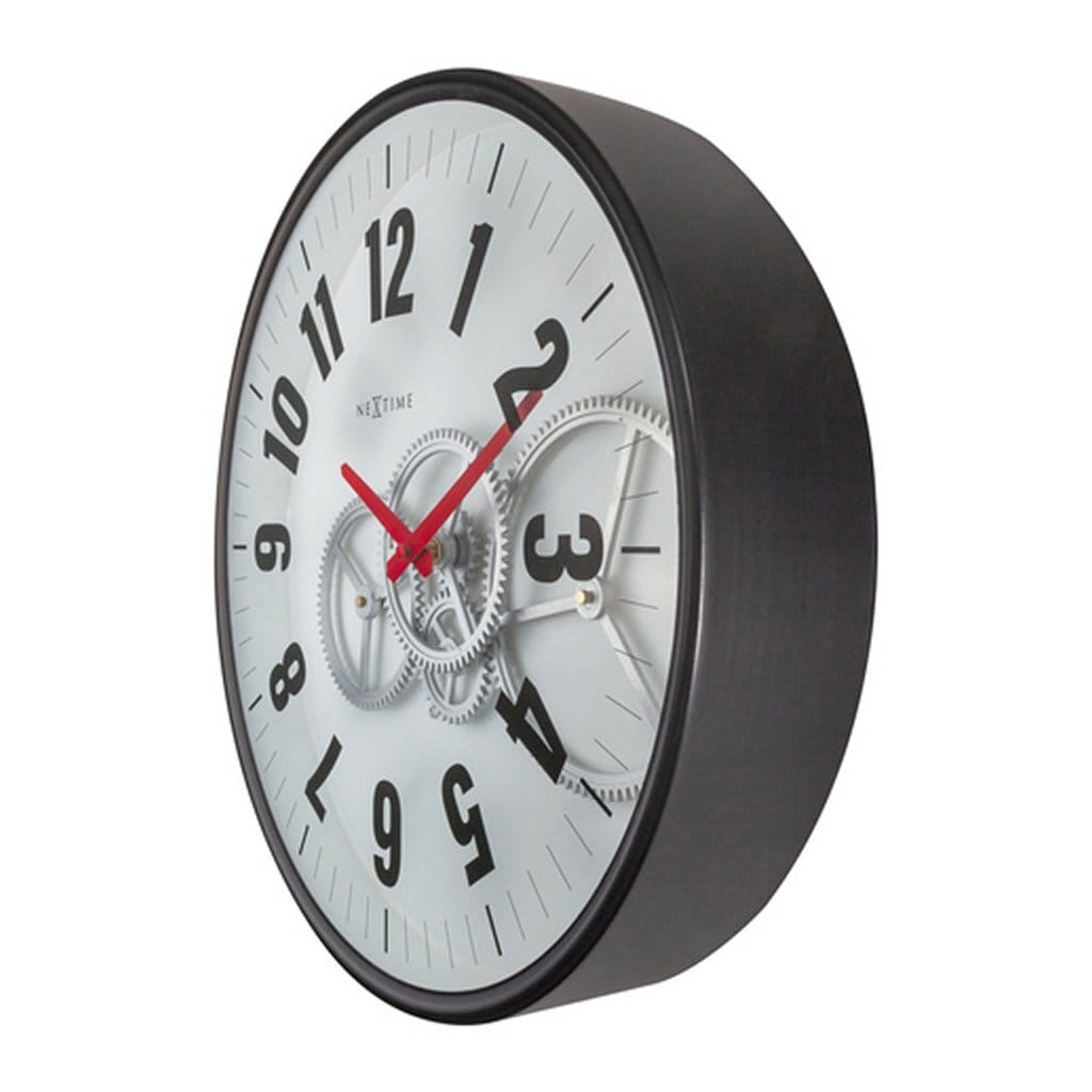 Wandklok 36 cm Wit 'Modern Gear ' - NeXtime - Afbeelding 2