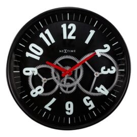 Wandklok 36 cm Zwart/Wit 'Modern Gear' - NeXtime