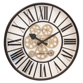 Wandklok met bewegende tandwielen 50cm Wit 'William' - NeXtime