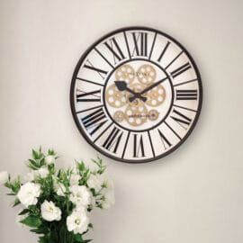 Wandklok met bewegende tandwielen 50cm Wit 'William' - NeXtime