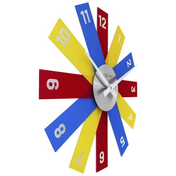 Design Wandklok 40cm Geluidloos Multicolor Acryl 'Plexi' - NeXtime - Afbeelding 3
