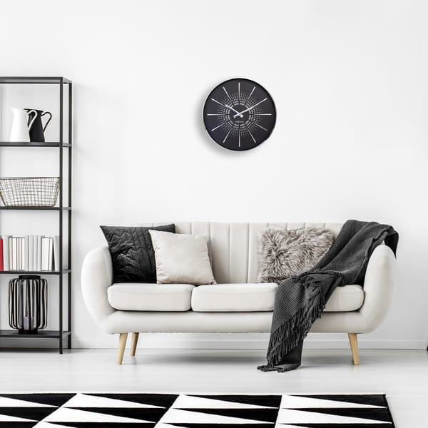 Stille Wandklok 40cm Zwart Metaal 'Excentric' - NeXtime - Afbeelding 7