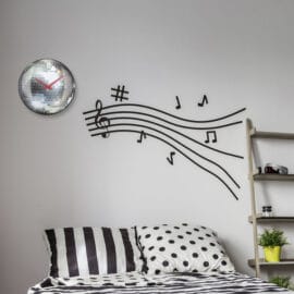 Wandklok stil 35cm Discobal Koepelvormig Glas - 'Disco Inferno' - NeXtime