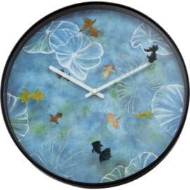 Wandklok 30cm Blauw Zwart 'Visvijver' - NeXtime