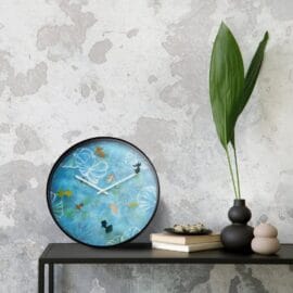 Wandklok 30cm Blauw Zwart 'Visvijver' - NeXtime