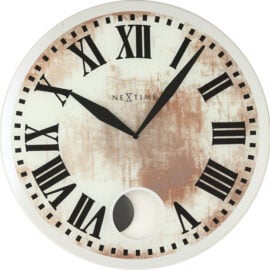 Wandklok 43cm Glas Wit 'Romana' - NeXtime