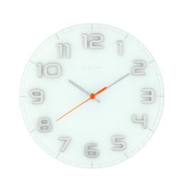 Wandklok 30cm Glass Wit 'Classy Round' - NeXtime