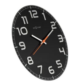 Wandklok 30cm Glas Zwart 'Classy Round' - NeXtime