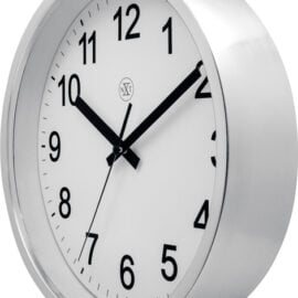 Wandklok 25cm Kunststof Zilver Witte Wijzerplaat 'Robust' - NeXtime