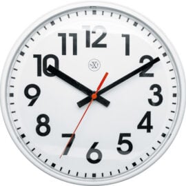 Wandklok 26cm Kunststof Wit 'Big Steps' - NeXtime