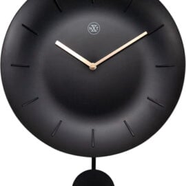 Wandklok 30cm Zwart met Pendulum 'Bowl' - NeXtime