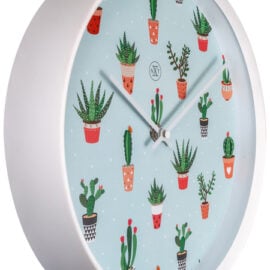 Wandklok 30cm Kunststof Wit 'Cactus' - NeXtime