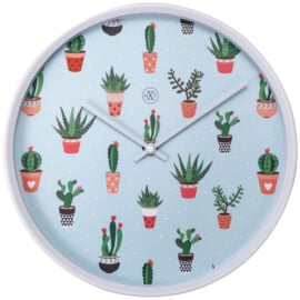 Wandklok 30cm Kunststof Wit 'Cactus' - NeXtime