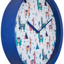 Wandklok 30cm Kunststof Blauw 'Alpaca Invasion ' - NeXtime