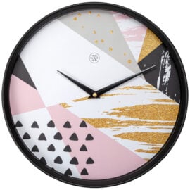 Wandklok 30cm Zwart abstracte print 'NXt Grace Dia' - NeXtime