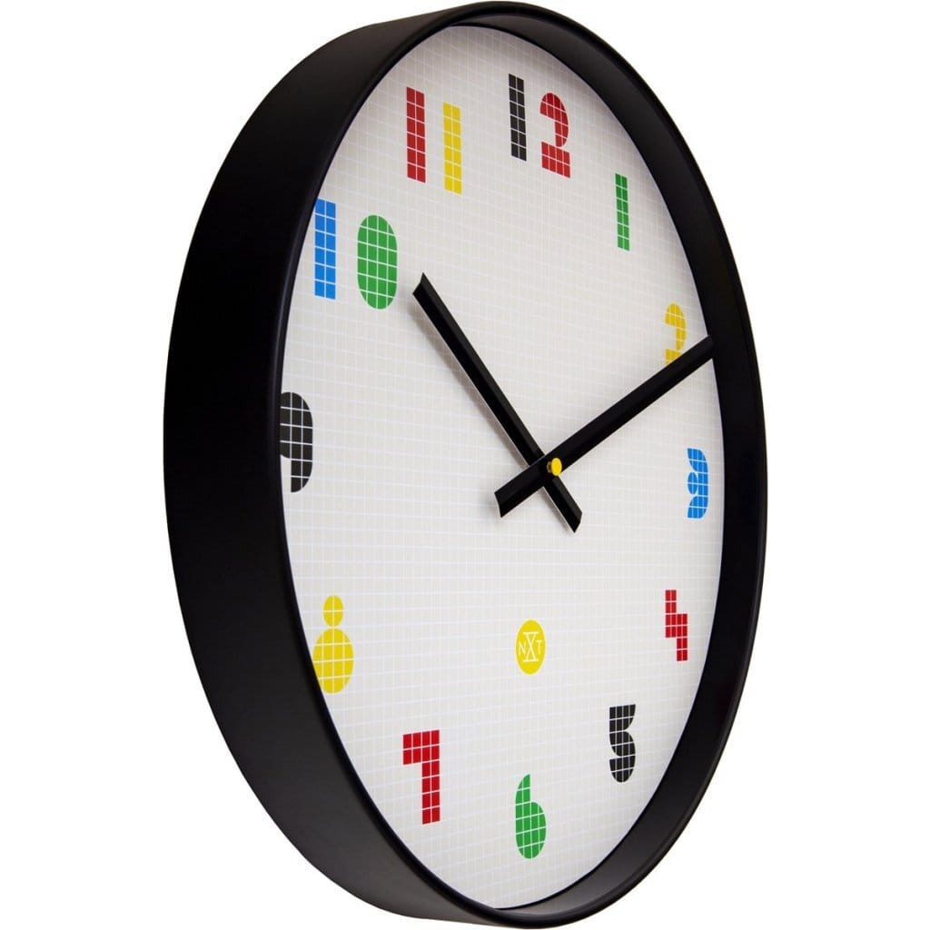 Wandklok 35 cm Zwart/Multikleur 'Colourful Bits' - NeXtime - Afbeelding 2