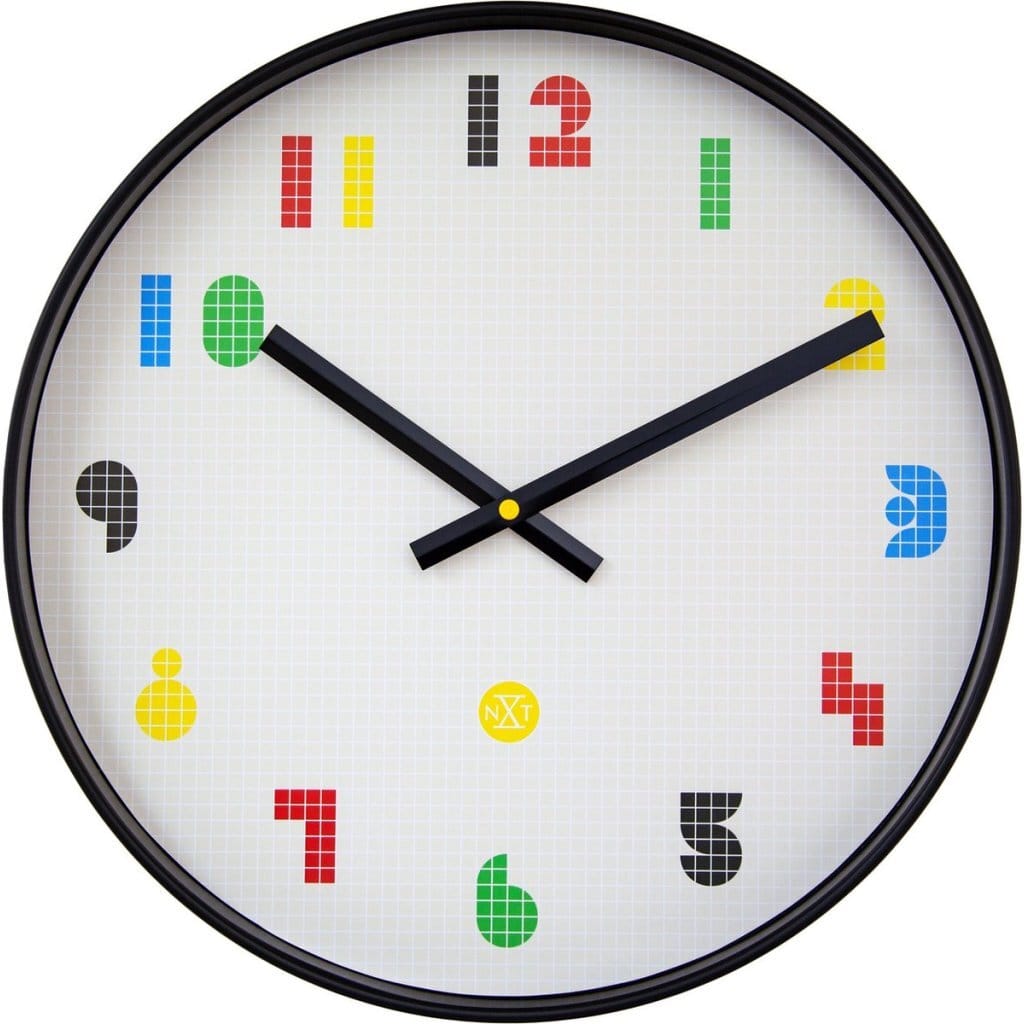 Wandklok 35 cm Zwart/Multikleur 'Colourful Bits' - NeXtime