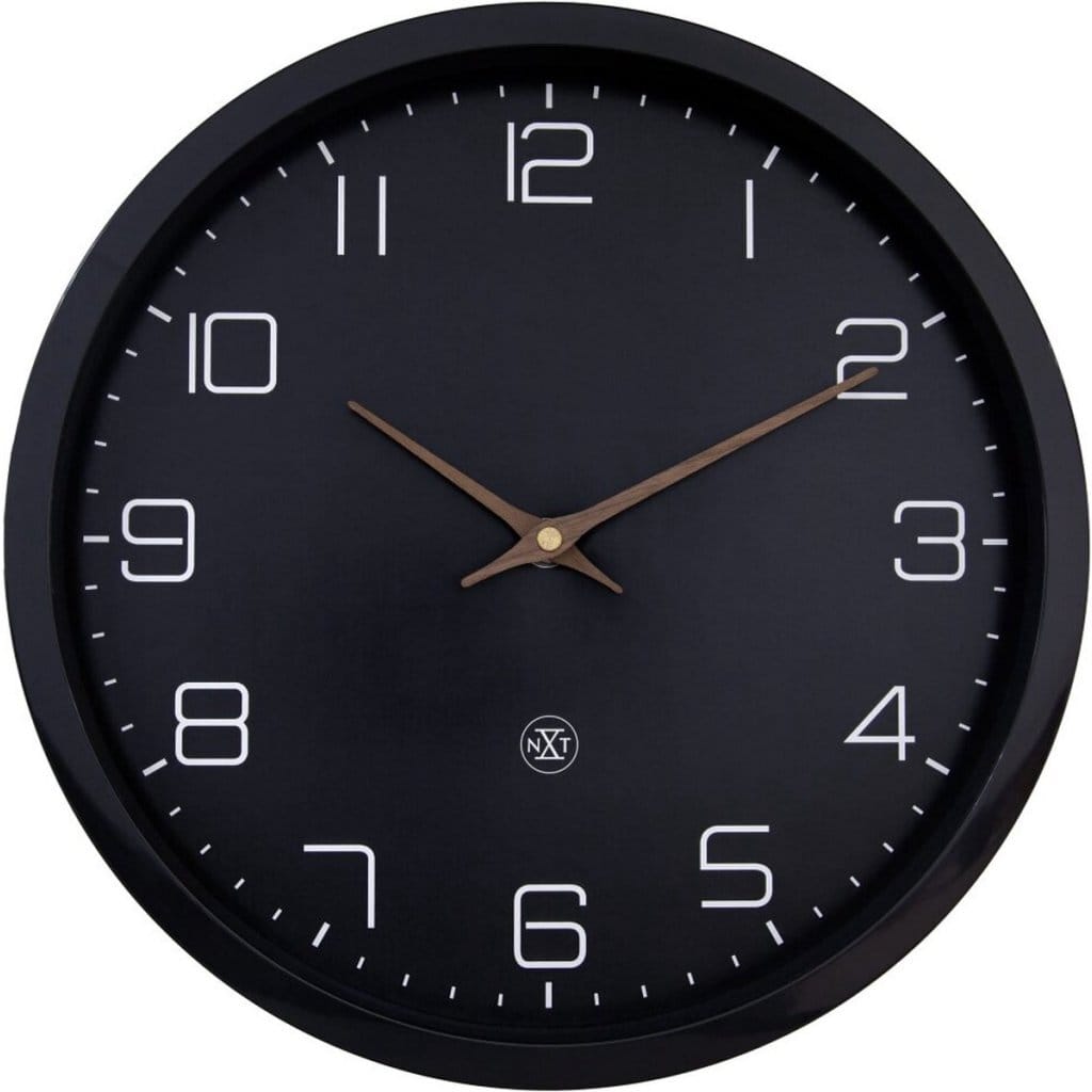 Wandklok ECO 30 cm Zwart 'Plenty of Time' - NeXtime