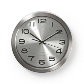 Wandklok 30cm Roestvrij Staal 'Shiny Steel' - Nedis