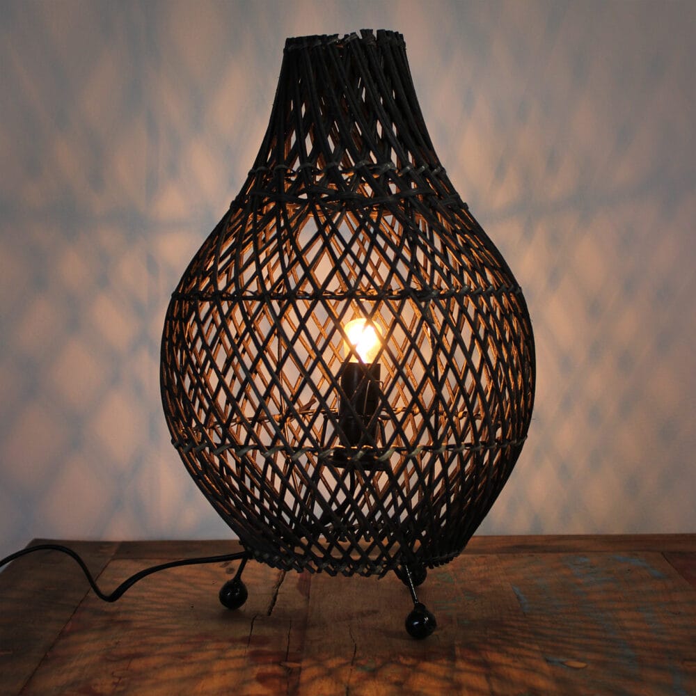 Rotan tafellamp 40cm Donkerbruin 'MoJo' - Afbeelding 7