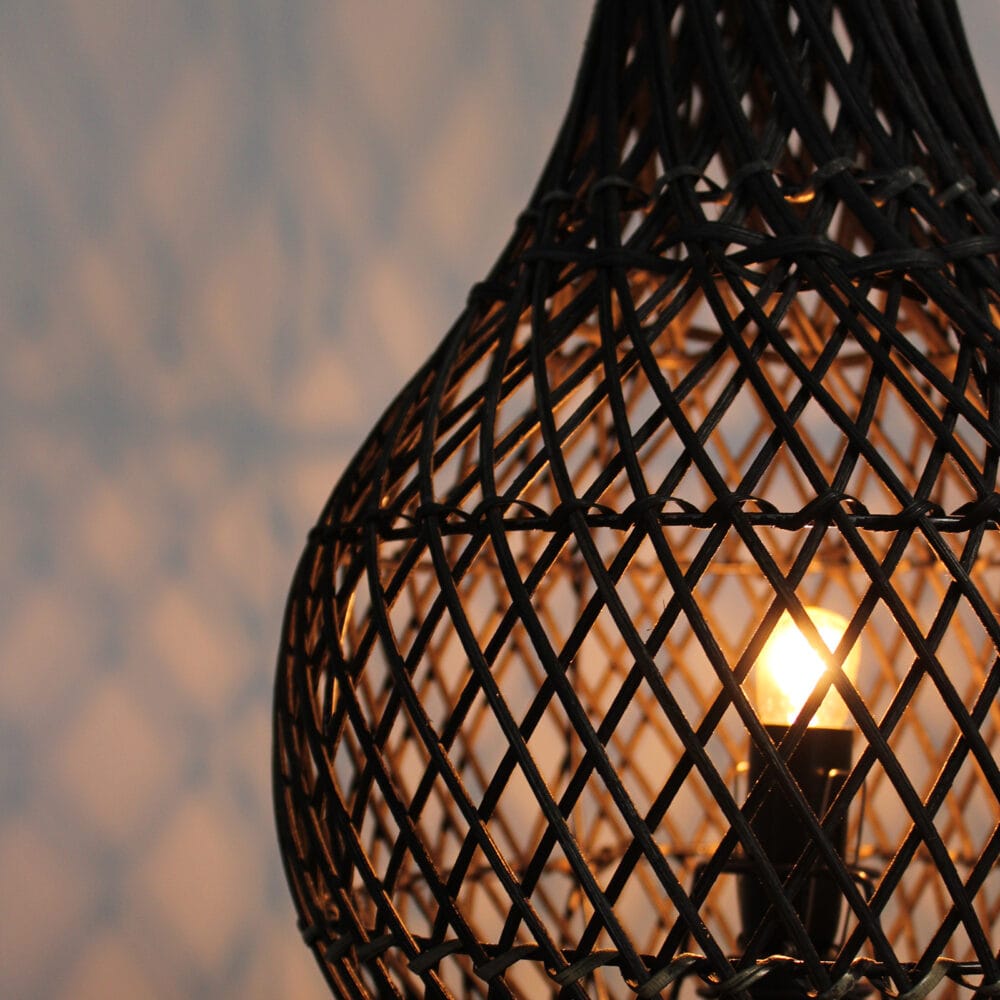 Rotan tafellamp 40cm Donkerbruin 'MoJo' - Afbeelding 8