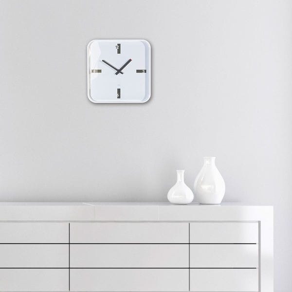 Wandklok Wit Vierkant 35cm 'Artetempus Mezo White' - Sigel - Afbeelding 4