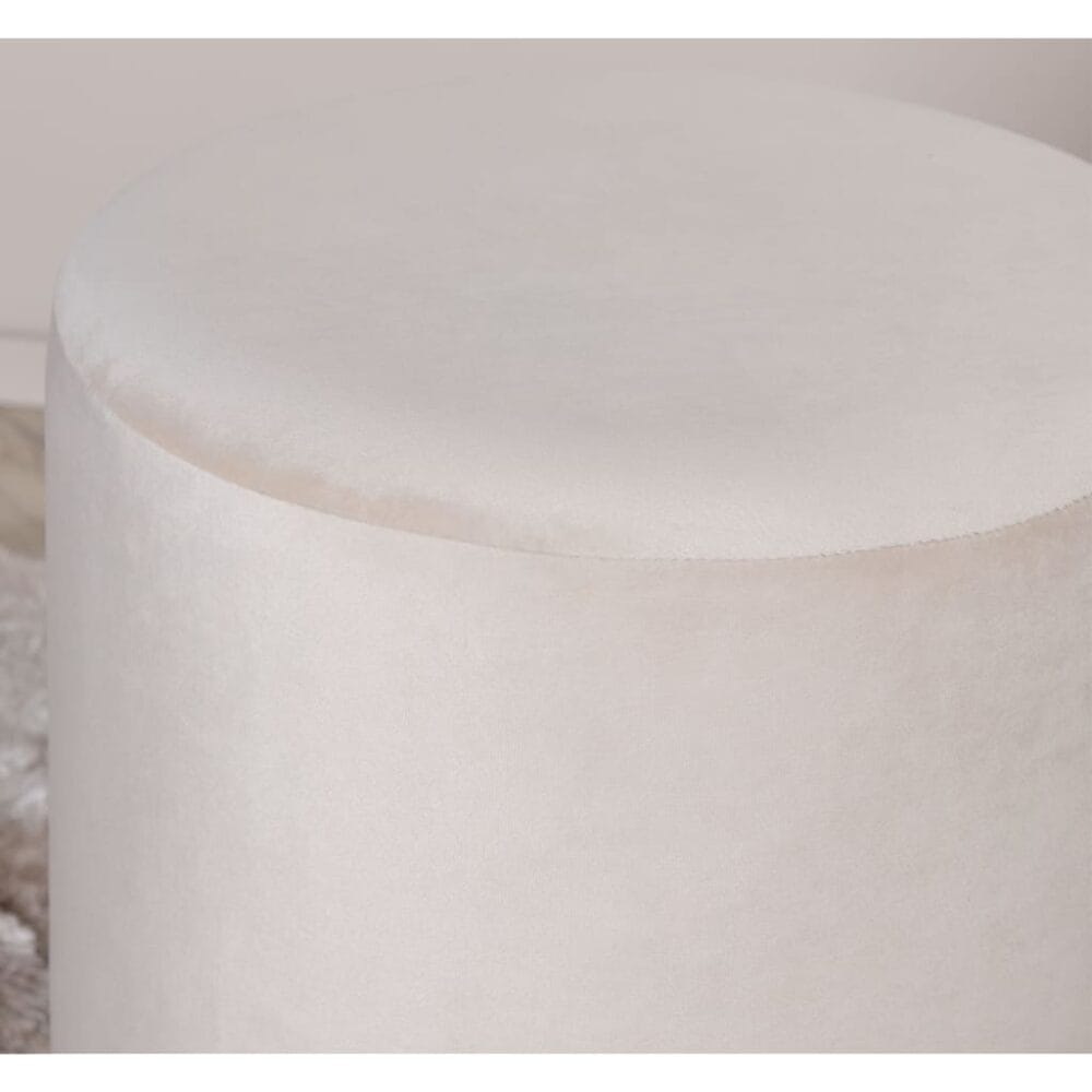 Poef fluweel beige en zwart 35x35x42,5 cm 'Benji'- Venture Home