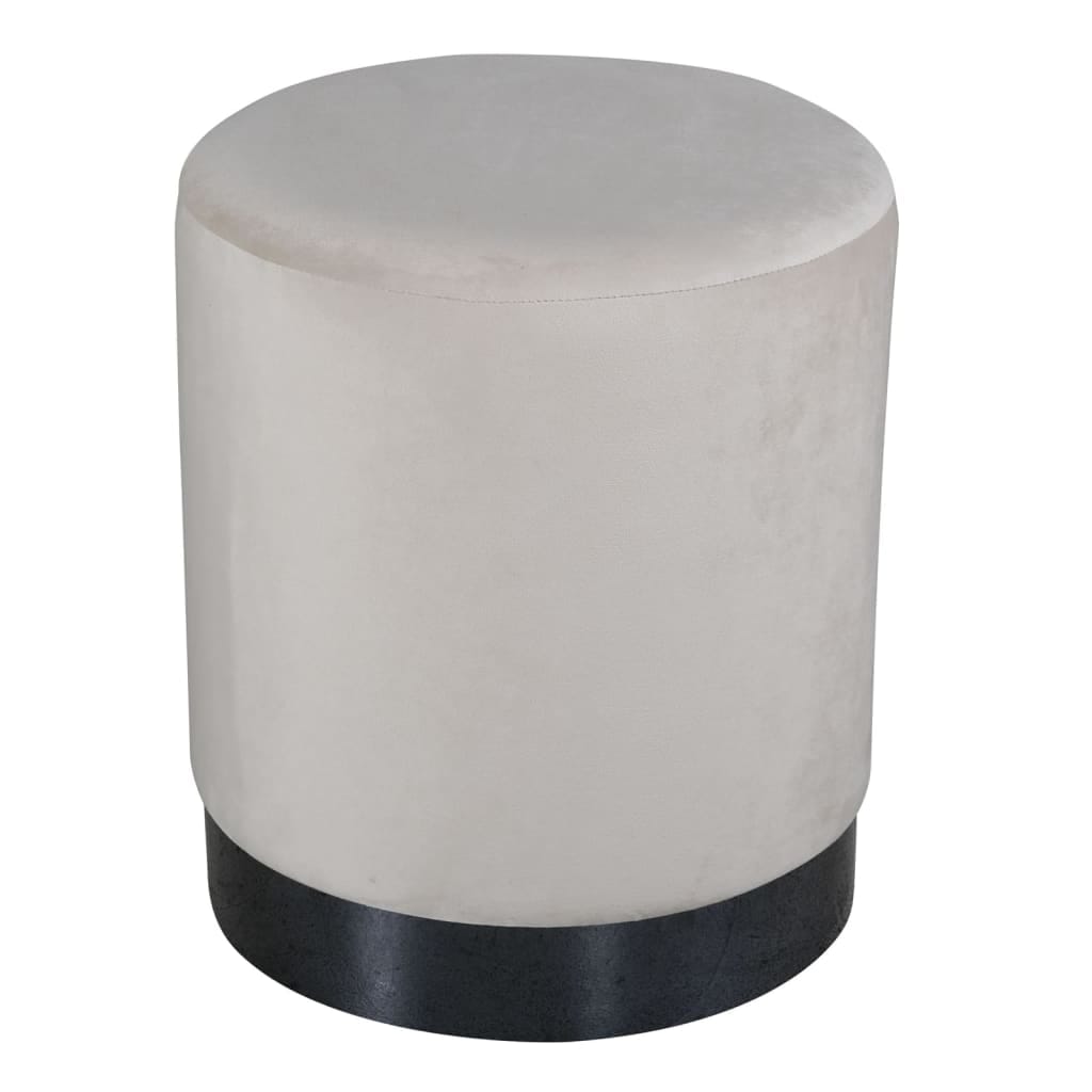 Poef fluweel beige en zwart 35x35x42,5 cm 'Benji'- Venture Home