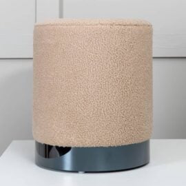 Poef Benji teddy beige en zwart - Venture Home