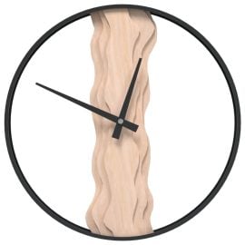 Wandklok Ø35 cm ijzer en eikenhout bruin-1