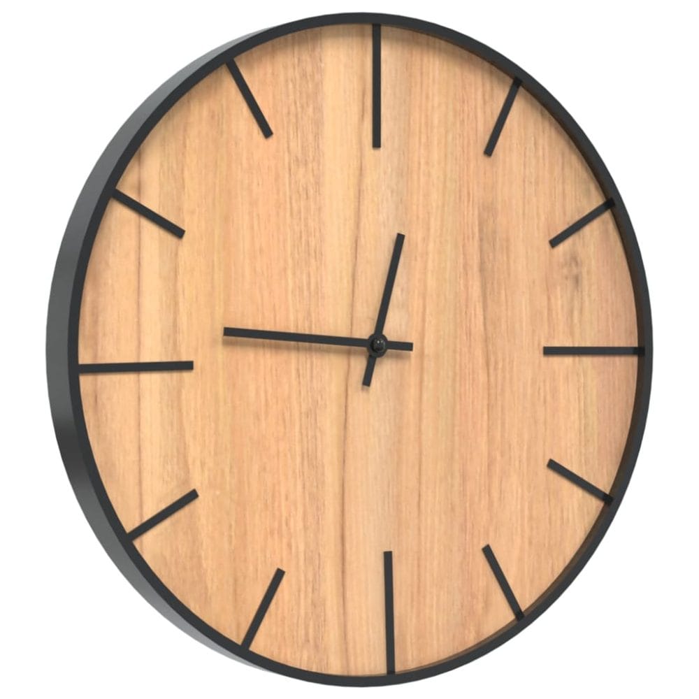 Wandklok Ø39 cm ijzer en bewerkt hout bruin-3
