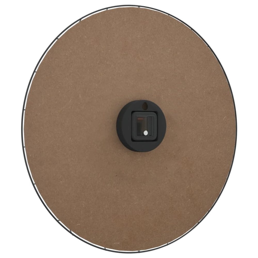 Wandklok Ø50 cm bewerkt hout geel en zwart-5