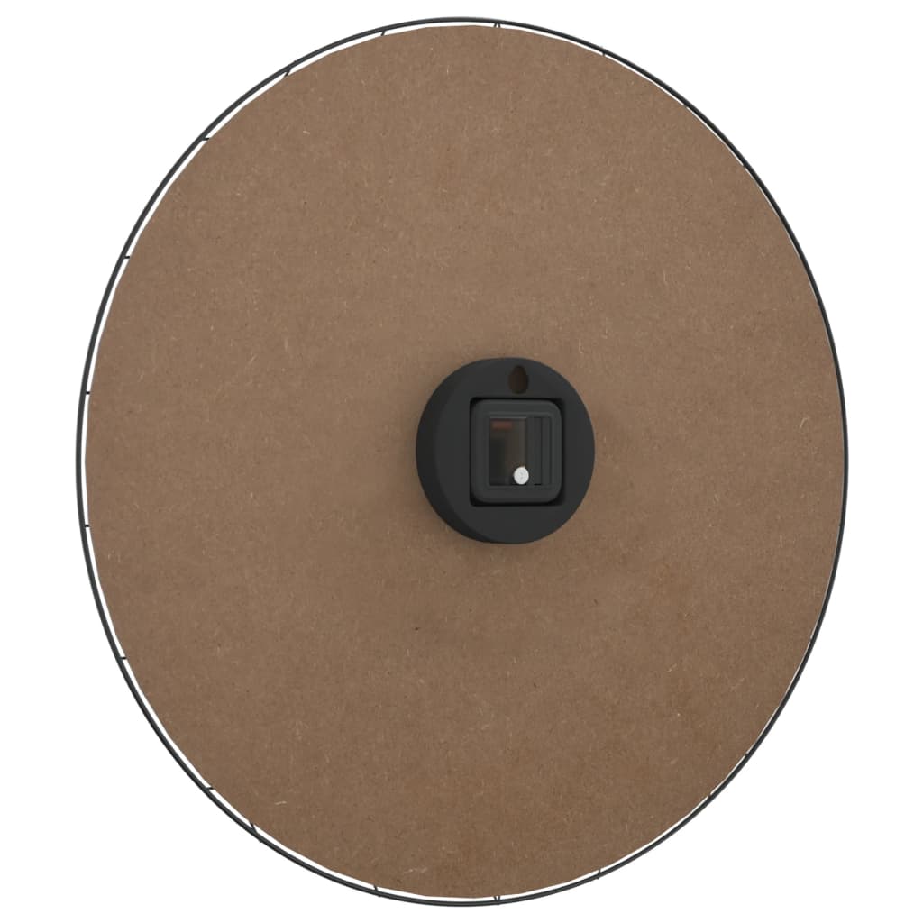 Wandklok Ø50 cm bewerkt hout geel en zwart-5
