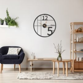 Wandklok O50 cm ijzer zwart-IronHours