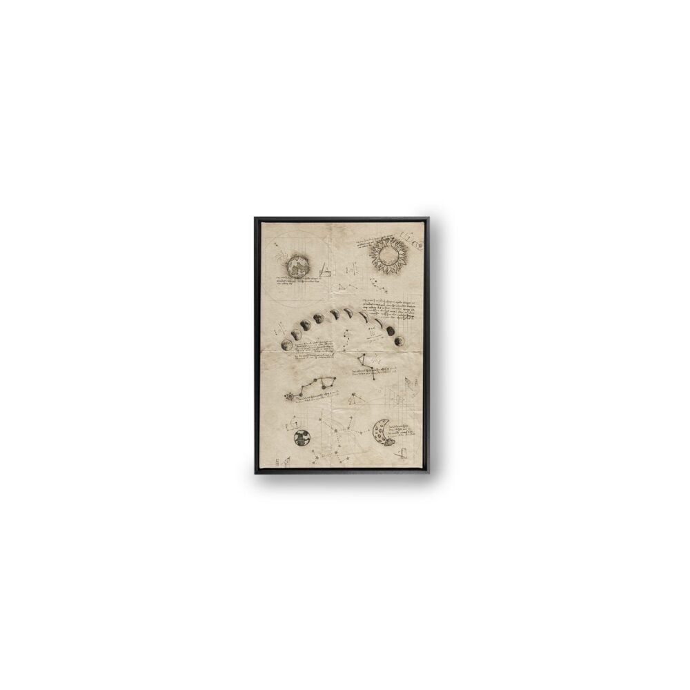 ‘Da Vinci's phase of the moon' canvas met luxe baklijst 40 x 60 cm