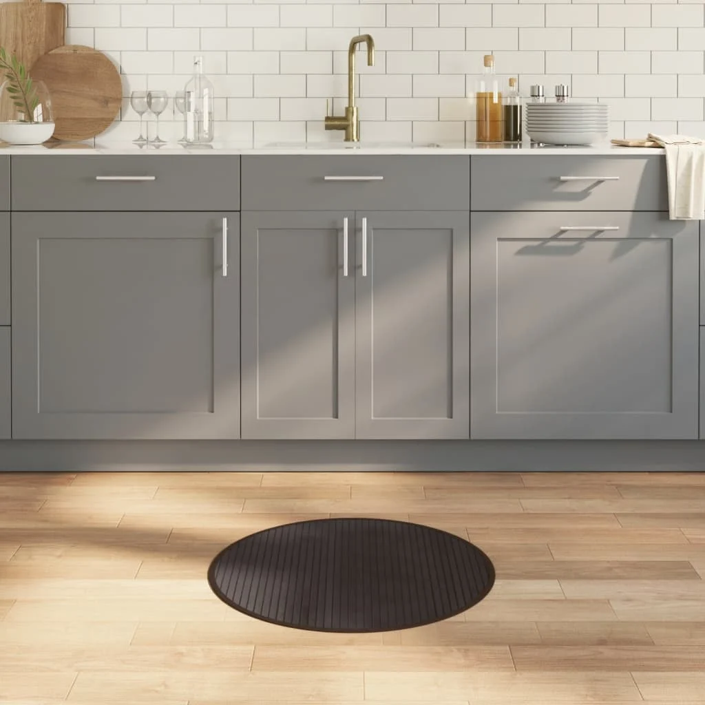 Vloerkleed bamboe rond donkerbruin