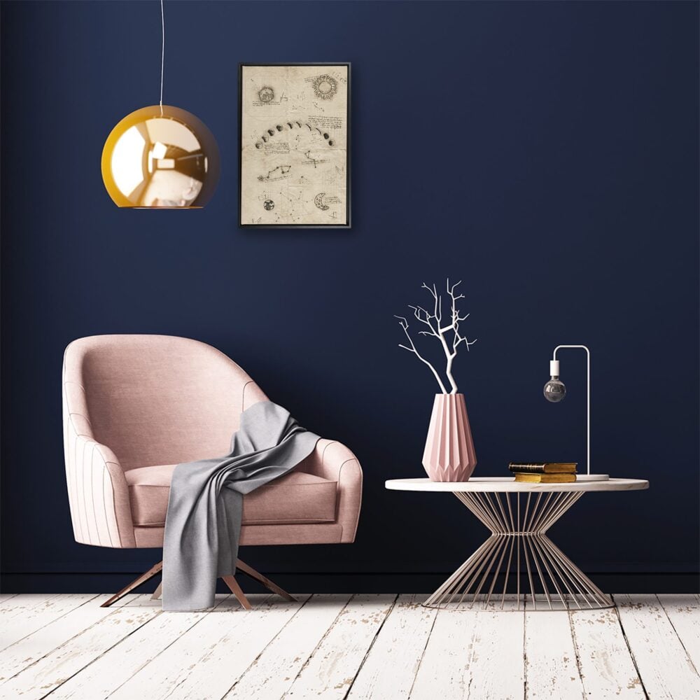 ‘Da Vinci's phase of the moon' canvas met luxe baklijst sfeerbeeld 40 x 60 cm