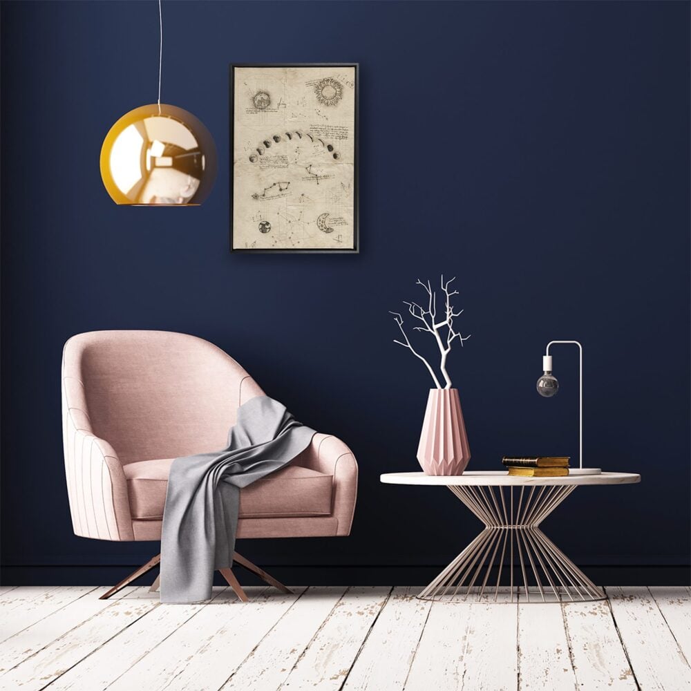 ‘Da Vinci's phase of the moon' canvas met luxe baklijst sfeerbeeld 50 x 70 cm