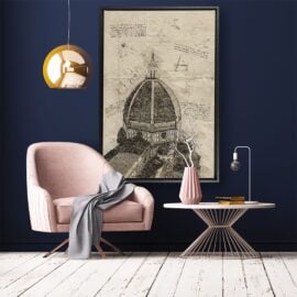‘Da Vinci - Il Duomo Florence' canvas met luxe baklijst sfeerbeeld 100 x 150 cm
