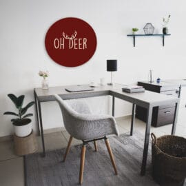 Muurcirkel Oh Deer Rood