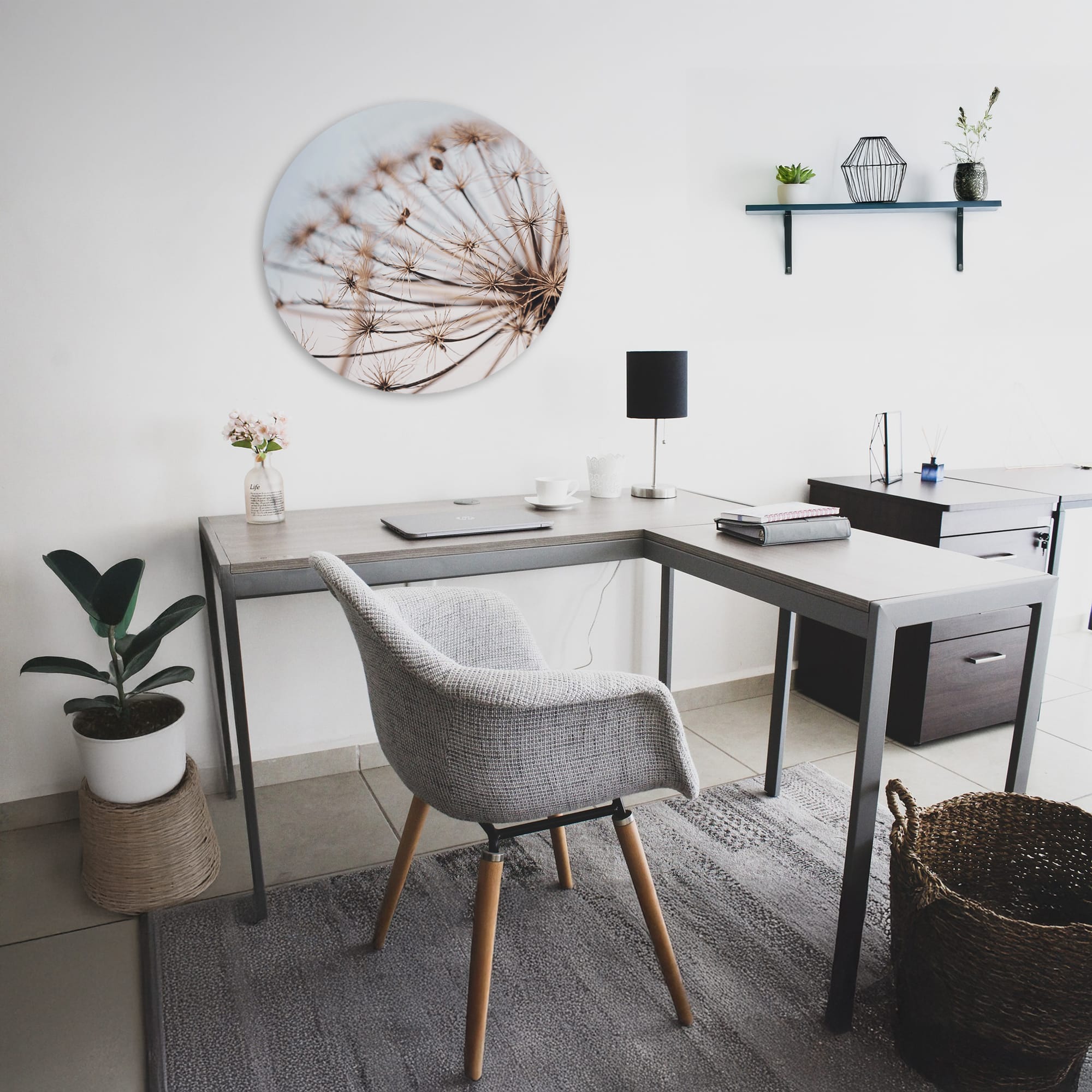 Muurcirkel foto 'Early Spring'