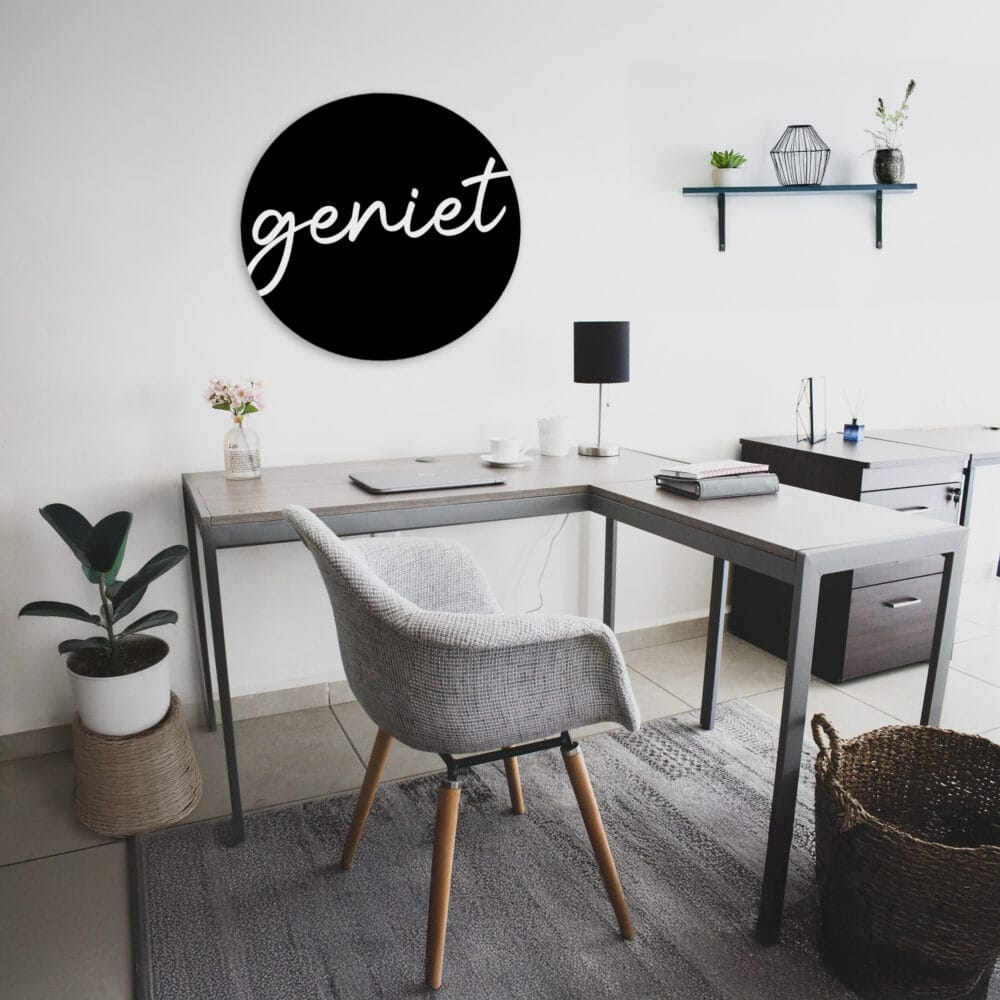 Muurcirkel zwart geniet