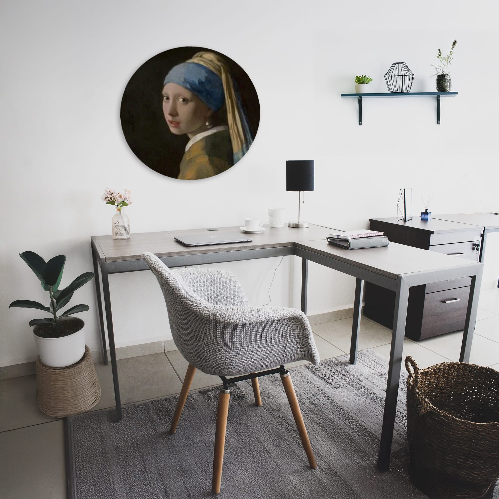 Muurcirkel oude meesters 'Het Meisje Met De Parel' - Johannes Vermeer