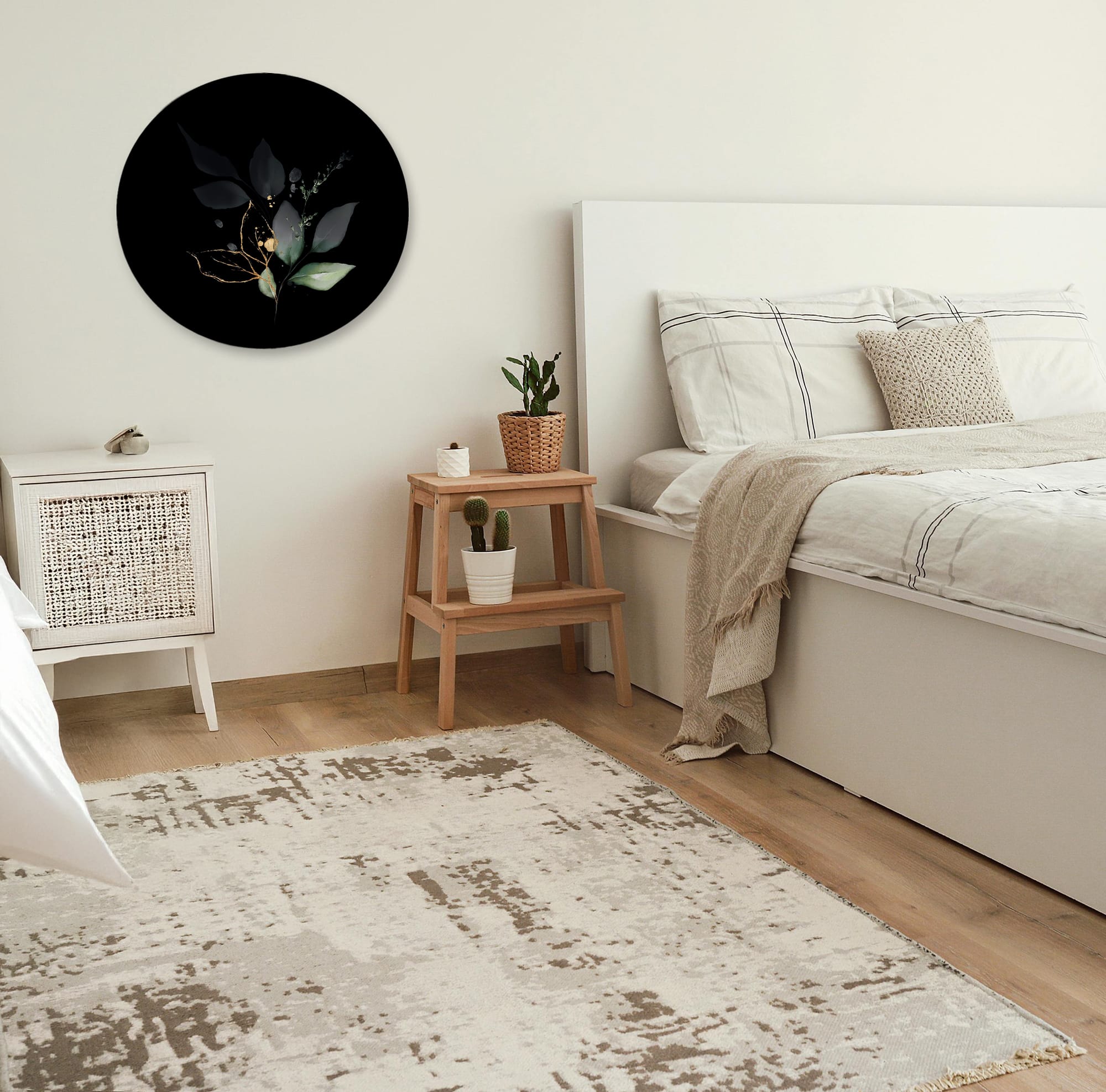 Muurcirkel art 'Flower Glow'