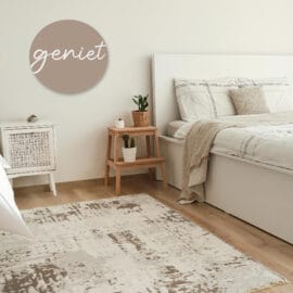 Muurcirkel Beige 'Geniet'