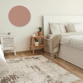 Muurcirkel effen oudroze 'Pale Pink'