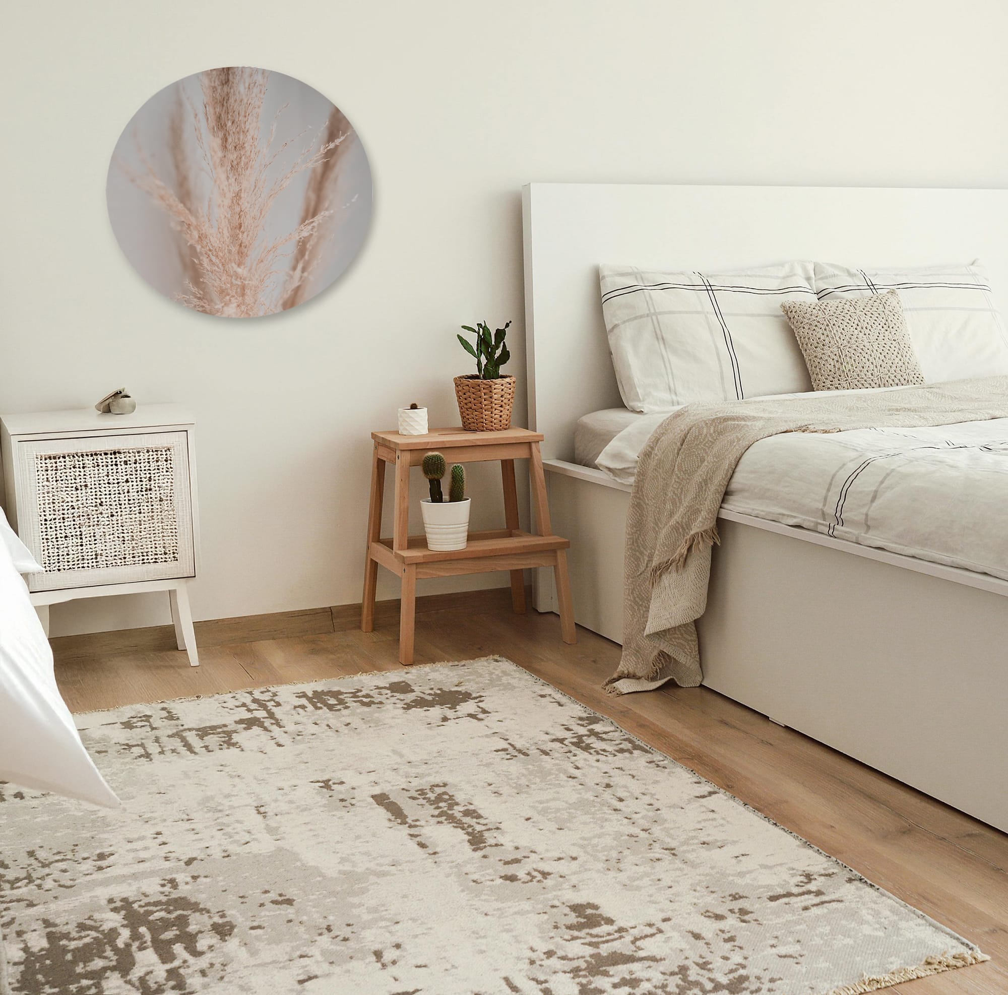 Muurcirkel foto 'Pampasgras Light'