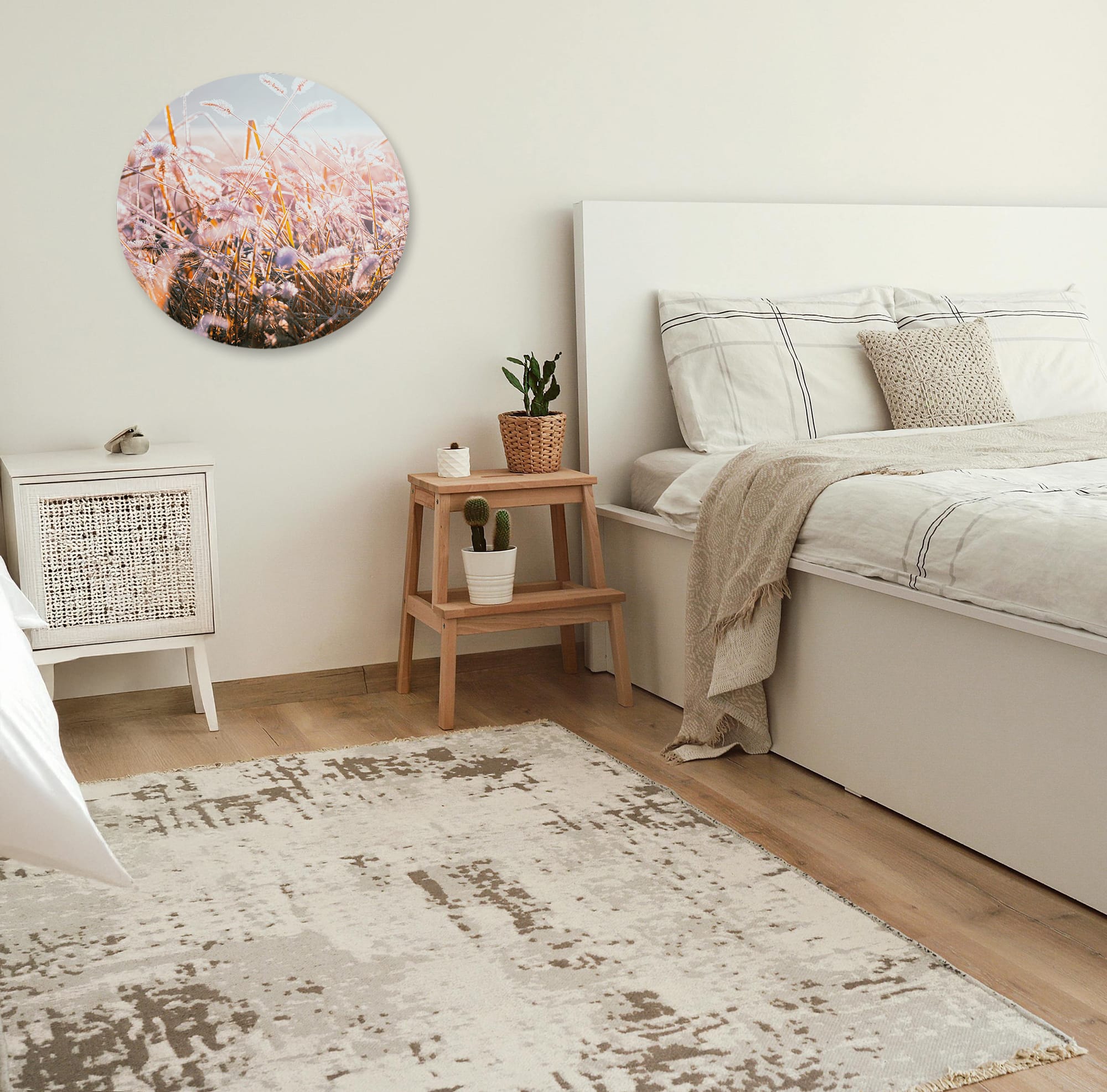 Muurcirkel foto ‘Winter Morning Flower’